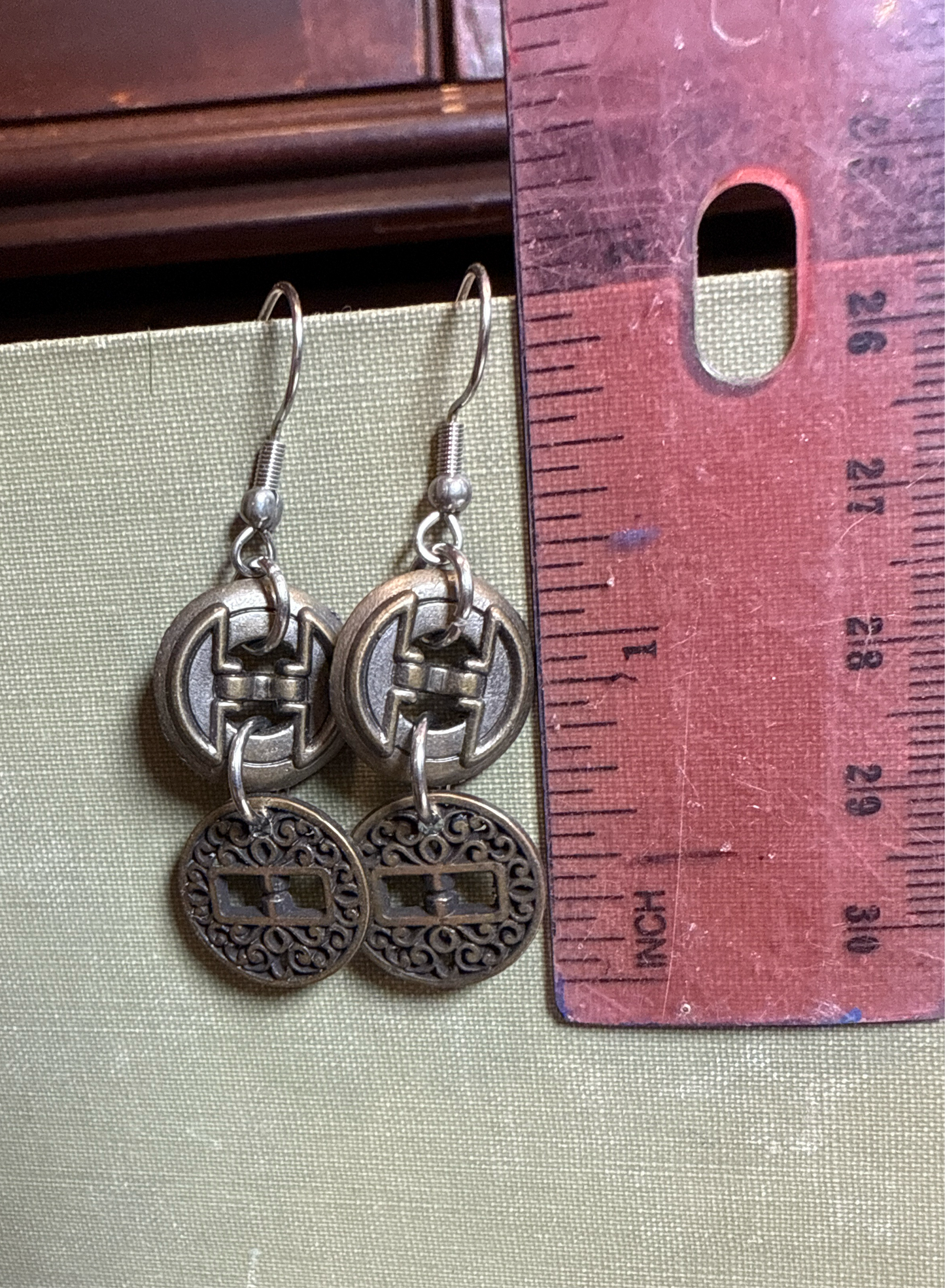 Vintage Button Earrings