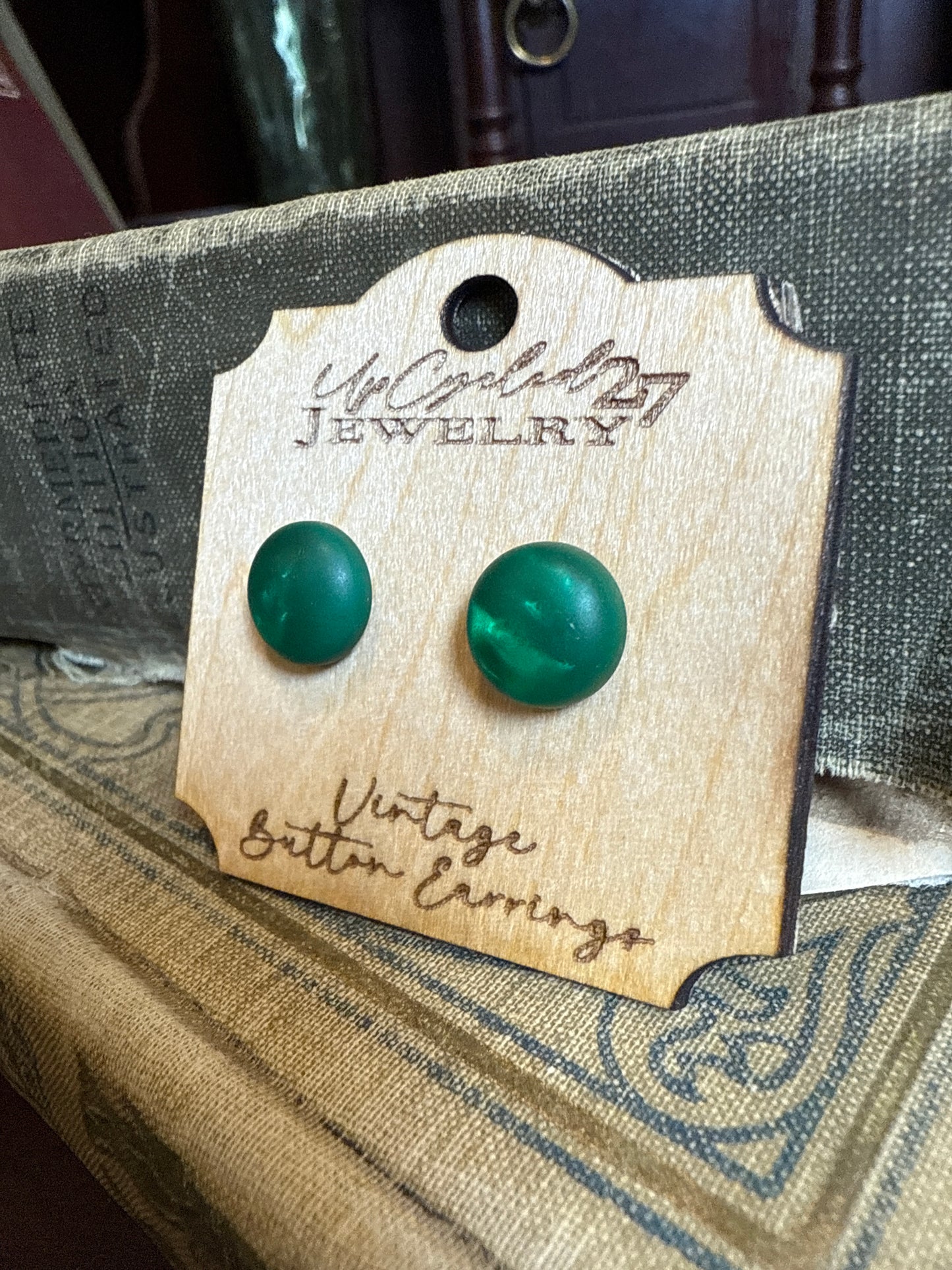 Vintage Button Earrings