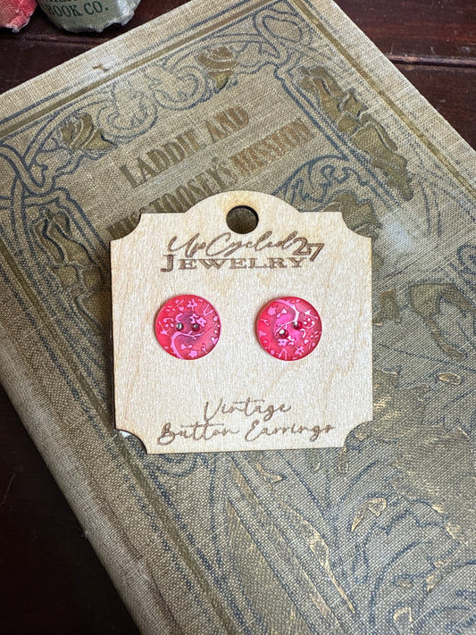 Vintage Button Earrings