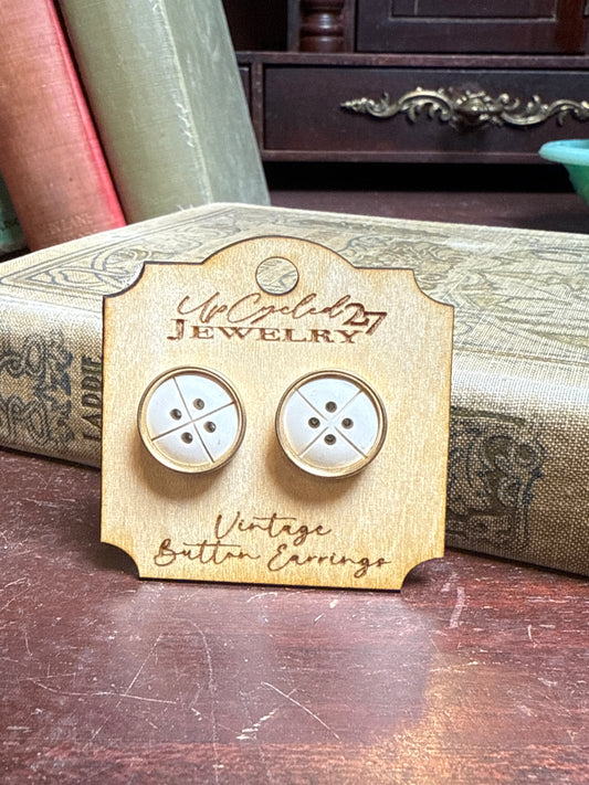 Vintage Button Earrings