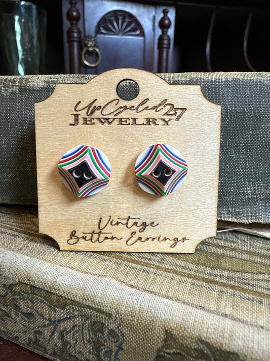 Vintage Button Earrings