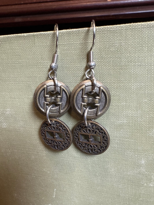 Vintage Button Earrings