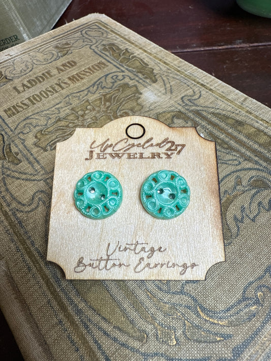 Vintage Button Earrings