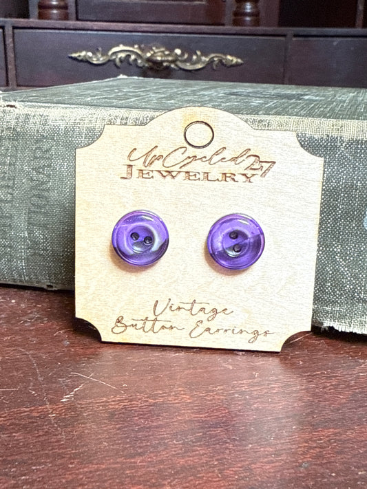 Vintage Button Earrings