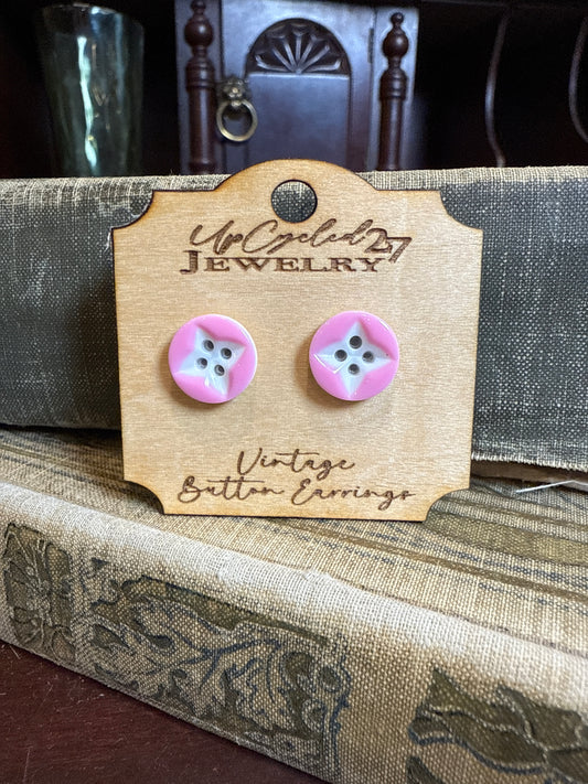 Vintage Button Earrings